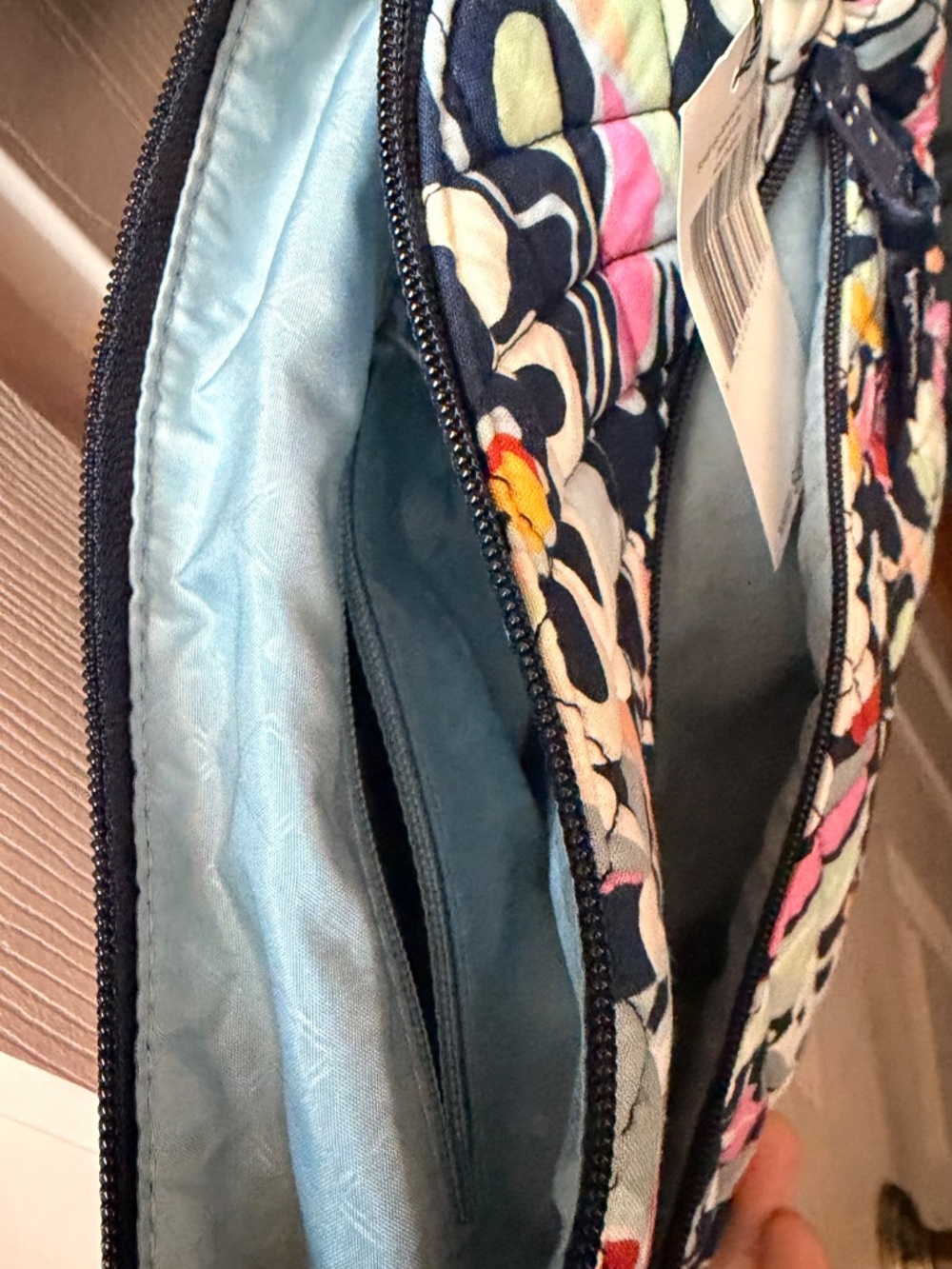 Vera Bradley Colorful Pink and Blue Floral Small Go Ahead Crossbody With Tags - Picture 8 of 8